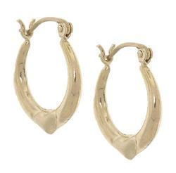 Gold Satin Finish Heart Hoop Earringsgold 