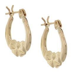 Laser Cut Gold Ribbon Hoop Earrings