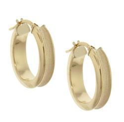 High Polished 14K Gold Hoop Earrings