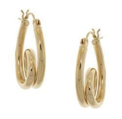 High Polished 14K Gold Twisted Hoop Earrings
