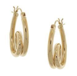 High Polished 14K Gold Twisted Hoop Earringshigh 