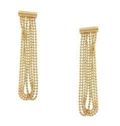 14K Gold Dangle Bead Earrings