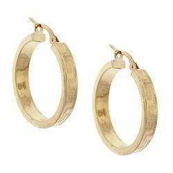 Laser Cut Gold Greek Key Hoop Earrings