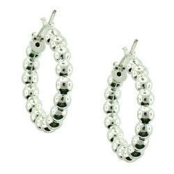 Sterling Silver Ball Hoop Earrings