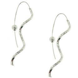 Sterling Silver Twisted Wire Earrrings With Ball