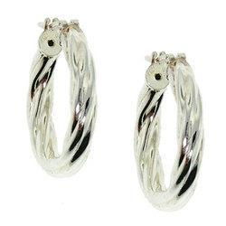 Sterling Silver Twisted Hoop Earrings