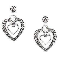 Sterling Silver Heart Danlge Earrings