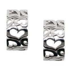 Sterling Silver Heart J Hoop Earrings