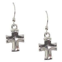 Sterling Silver Cross Dangle Earrings