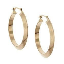 High Polished 14K Gold Hoop Earrings