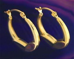 14K Gold Lightweight Large Hoop Earrings