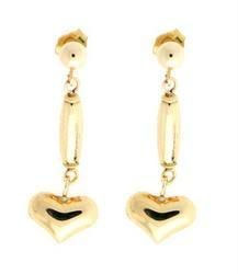 14K Gold Dangle Heart Earringsgold 