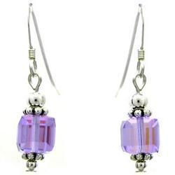 Irridescent Crystal Sterling Silver Dangle Earrings