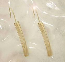 Gold Stick Dangle French Earrings