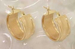 Wide 14k Gold Hoop Earrings