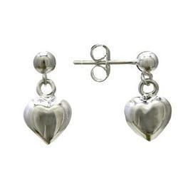 Sterling Silver Heart Dangle Earrings