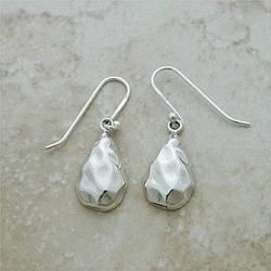 Ladies Sterling Silver Modern Dangle French Earrings