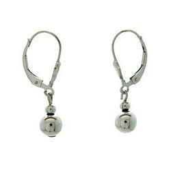 Sterling Silver Leverback Dangle Ball Earrings
