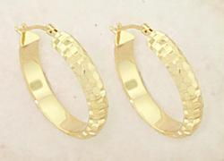 18KT Hammered Gold Hoop Earringshammered 