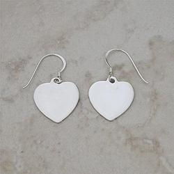 Sterling Silver Heart French Style Dangle Earrings
