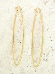 14K Gold Large Oval Hoop Earrings