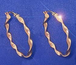 14K Rose Gold Twisted Hoop Earrings