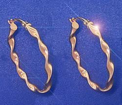 14K Rose Gold Twisted Hoop Earringsrose 