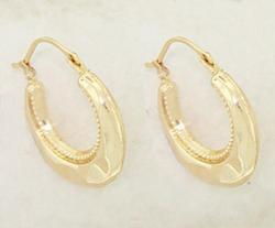 14K Gold Sculpted Hoop Earringsgold 