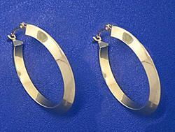 Genuine 14K Gold Modern Hoop Earrings