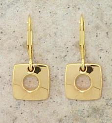 14K Gold Modern Hoop Dangle Earrings
