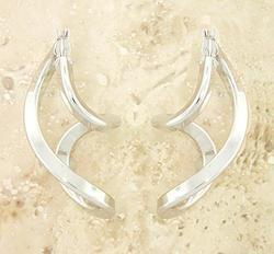 14K White Gold Large Twisted Eternity Hoop Earrings