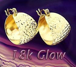 18KT Diamond Cut Gold Hoop Earrings