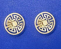 18KT Laser Cut Gold Circle Earrings