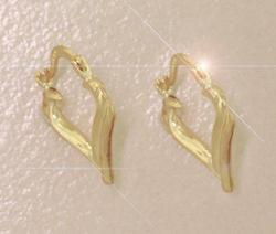 Genuine Gold Heart Hoop Earrings
