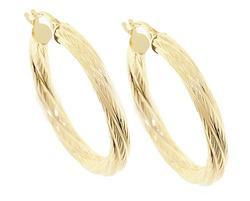 Gold Twist Hoop Earrings