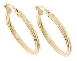 Genuine 14K Gold Twist Hoop Earringsgenuine 