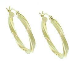 Gold Twist Hoop Earrings