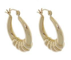 Gold Ribbon Hoop Earrings