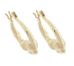 Brushed Gold Diamond Cut Bow & Ribbon Hoop Earrings
