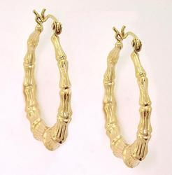 Genuine Gold Bamboo Hoop Earringsgenuine 