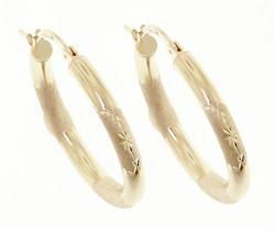14K Gold Diamond Cut Hoop Earringsgold 