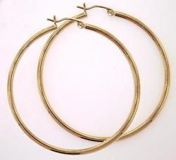 Large Genuine Gold Hoop Earringsgenuine 