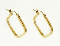 Genuine Gold Square Hoop Earringsgenuine 