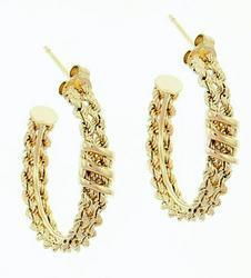 14K Gold Double Spiral Rope Hoop Earringsgold 