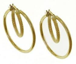 18K Gold Modern Hoop Huggie Earringsgold 