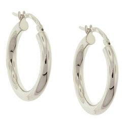 18K White Gold Hoop Earringswhite 