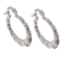 Sterling Silver Bamboo Hoop Earringssterling 