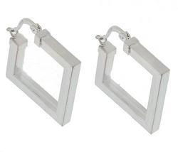 Sterling Silver Square Hoop Earringssterling 