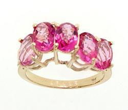 Oval Pink Topaz Genuine Gold Ringoval 