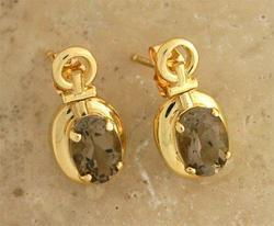 Smoky Quartz 14K Gold Stud Earringssmoky 